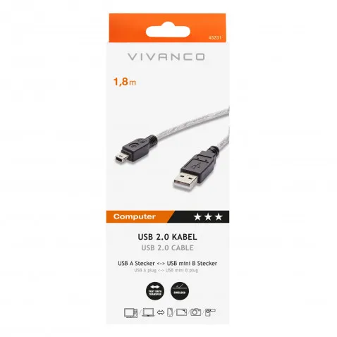 VIVANCO USB Verbindungskabel 1,8m VIVANCO