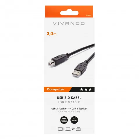 VIVANCO USB Verbindungskabel 3,0m black VIVANCO 45223 CC U4