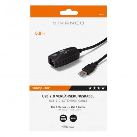 VIVANCO USB Verlängerung 5m Verstärkung VIVANCO 45282 CE U5
