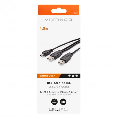 VIVANCO USB Y-Verbindungskabel VIVANCO 45290 CC U