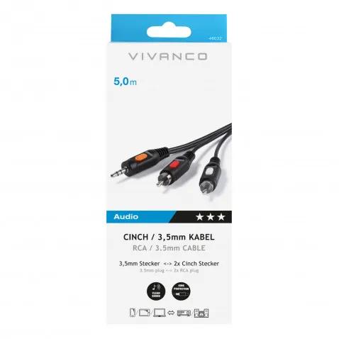 VIVANCO Verbindung Cinch-Klinke 5m 46032 5m