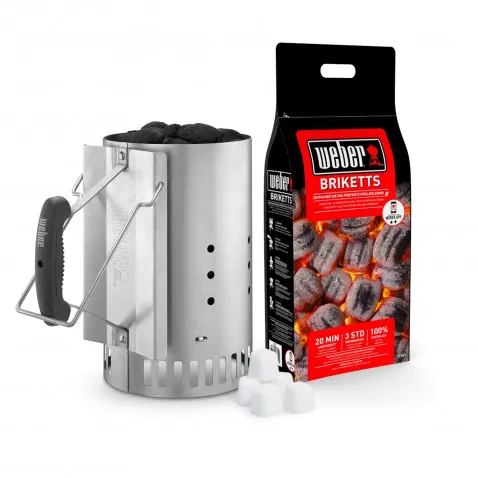 Weber Anzünd-Set, Anzündkamin, 6xAnzündwürfel,