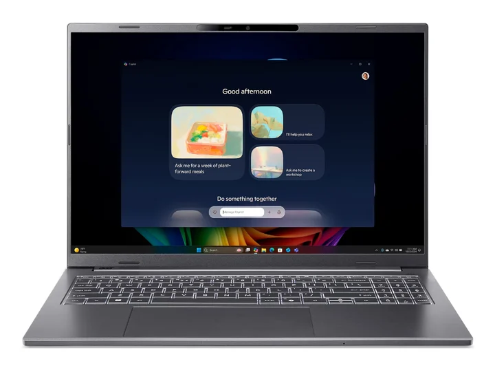 Acer - Aspire 16 AI OLED Ultrabook/Laptop, 16'' 2K 120Hz, Intel Core Ultra 9, 32GB RAM, 1TB SSD, Intel ARC, Windows 11, Grau