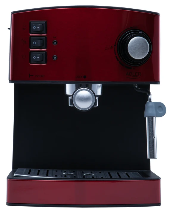 Adler AD 4404R Automatik Espressomaschine Kaffeemaschine 15 Bar Milchaufschäumer Tassenwärmer Rot