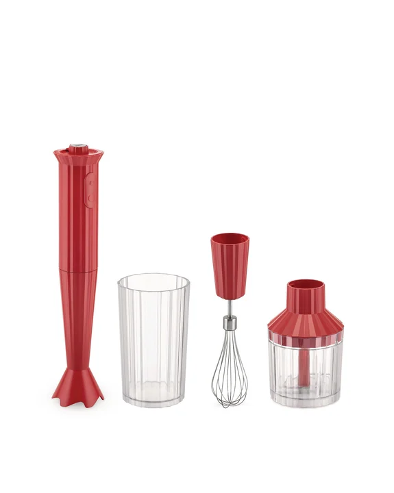 Alessi - Plissé Handmixer Set, rot