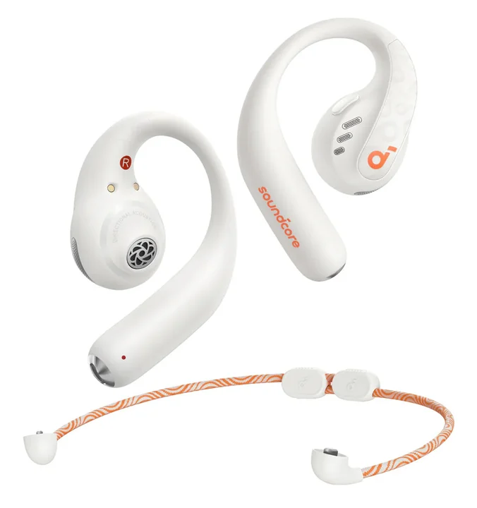 Anker Soundcore AeroFit Pro Open-Ear-Kopfhörer, True Wireless, Bluetooth 5.3, IPX5, Weiß