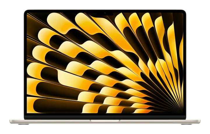 Apple - MacBook Air (15", M4 Chip mit 10‑Core CPU und 10‑Core GPU, 24GB Gemeinsamer Arbeitsspeicher, 512 GB) - Polarstern