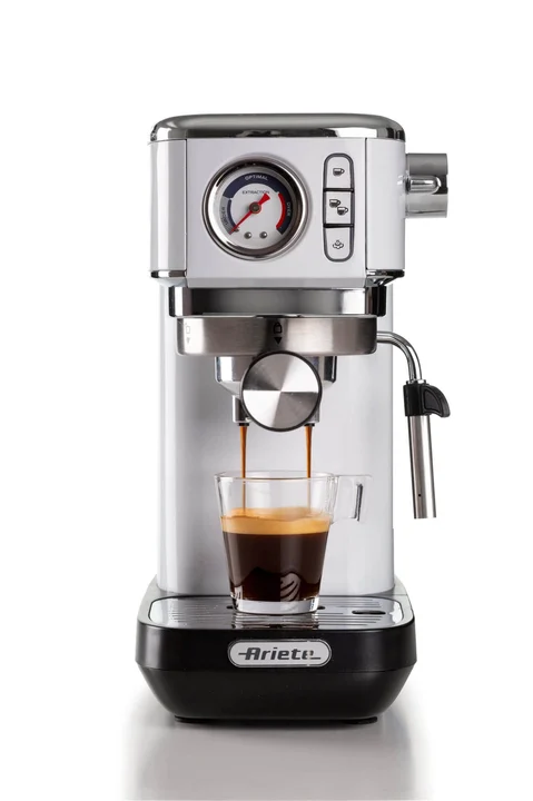Ariete Metall Espresso-Kaffeemaschine mit Manometer 1381 Weiß