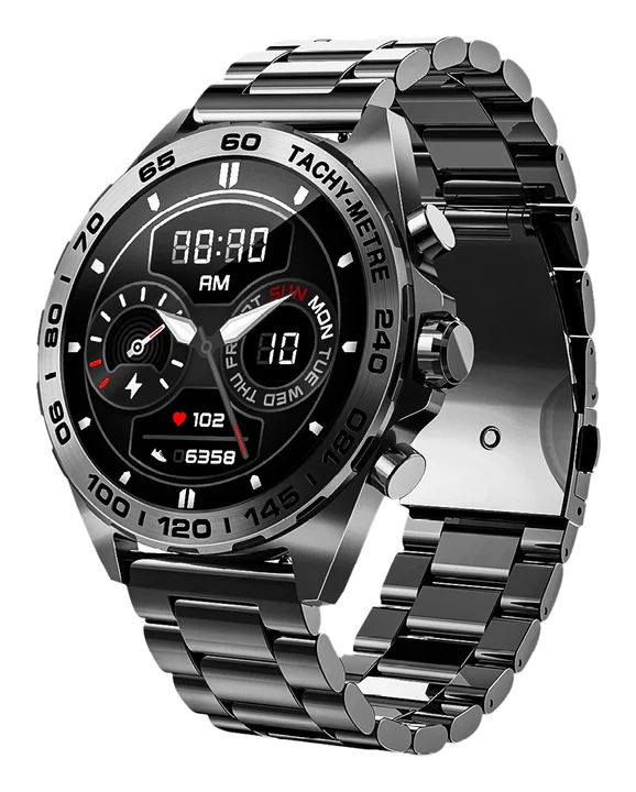 Beafon - Smartwatch 501, Herren Armbanduhr, AMOLED Display 1,43“ (3,63cm), inkl. Sportband, Always On, Bluetooth Anruf, Sport Mode 100+, Herzfrequenz,