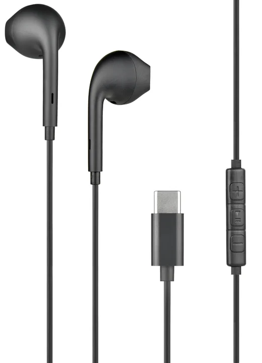 BigBen, USB-C Kopfhörer kompakt & leicht Mikrofon & 3 Tasten, Schwarz