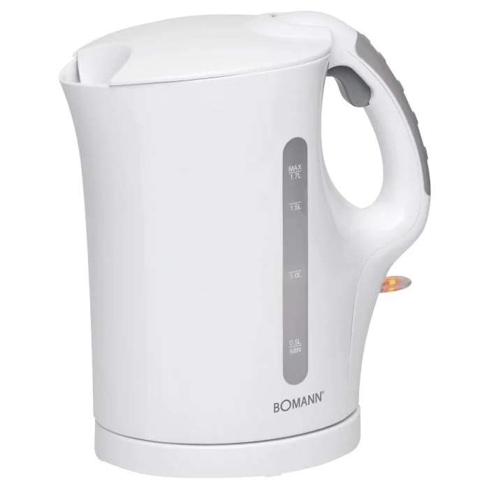 Bomann - Wasserkocher | Kettle 1,7 L mit automatischer & manueller Abschaltung | herausnehmbarer Kalkfilter | 2200Watt | weiß | WK 6079 CB