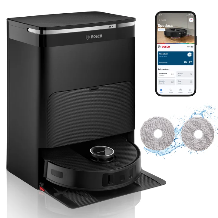 Bosch - BCRDW3BAB Spotless Max Saug-/Wischroboter inkl. Absaug-/Reinigungsstation schwarz