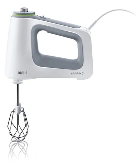Braun - MultiMix 5 HM 5137 Handmixer – Handrührgerät mit stufenloser Geschwindigkeitsregelung, inkl. Schneebesen, Knethaken, Pürierstab, Zerkleinerer und 600