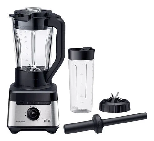 Braun - Standmixer PowerBlend 7 JB7551BK, 1,7L Glaskrug, 10 Geschwindigkeiten + Pulse, automatischen Speiseprogramme, PrecisionCrush-Klinge,