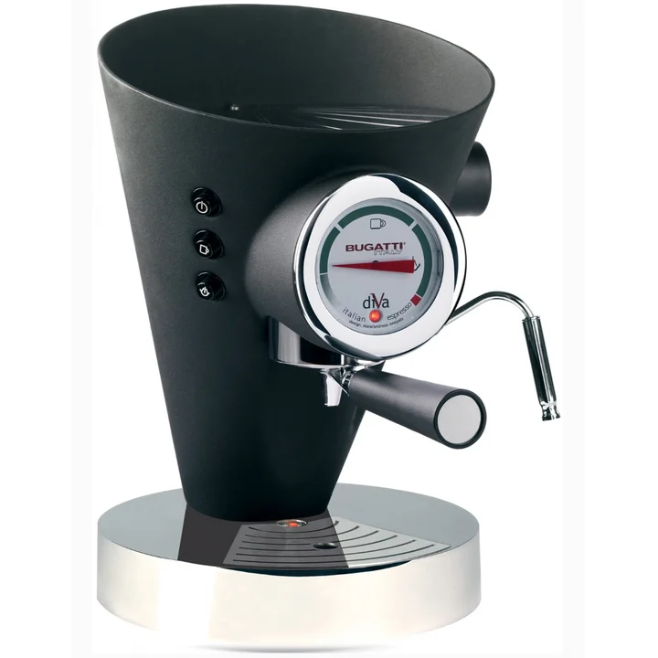 Bugatti Italy Diva, Espressomaschine, 0,8 l, Kaffeepad, Gemahlener Kaffee, 950 W, Schwarz