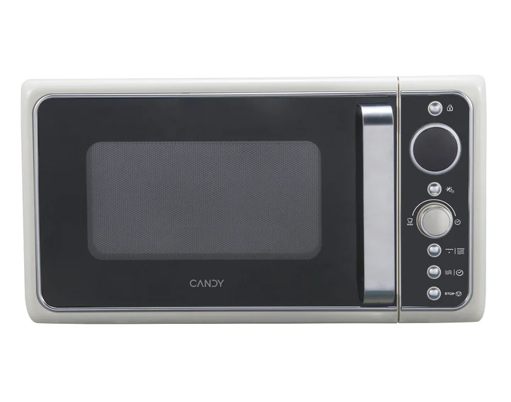 Candy - Divo G20CC Mikrowelle mit Grill, 20 L, 1200 W, 9 Programme, Expresskochen, Timer, Digitalanzeige, rund, 6 Leistungsstufen, Creme