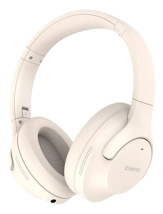 Canyon Wireless Kopfhrer, OnRiff 10, Bluetooth, Mikrofon, aktive Geruschunterdrckung, beige