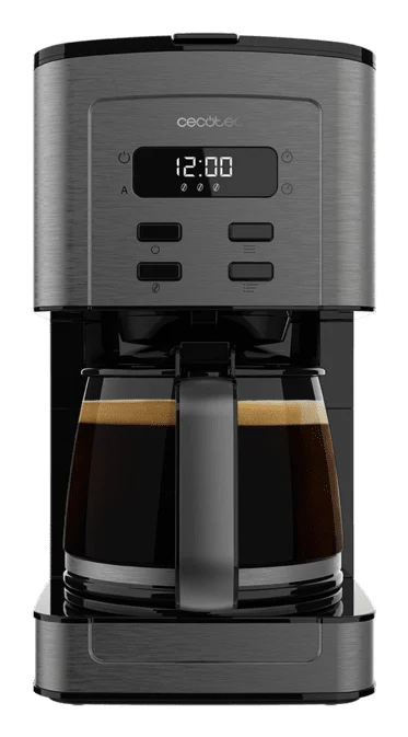 Cecotec - Kaffeemaschine Coffee 56 Time, 800W, Programmieren Sie Ihren Kaffee, Edelstahl, LCD-Bildschirm, Tropfenschutz, Fassungsvermögen 1,3L, 12 Tassen,