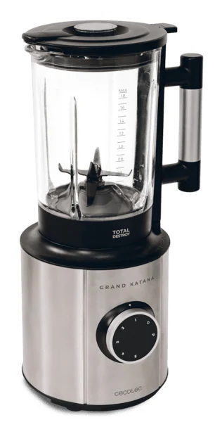 Cecotec - Standmixer Grand Katana 2700MAX Total Destroy Screen B. Maximale Leistung 2700W, Digitales Display, 8-Klingen-Messer mit schwarzer Titanbeschichtung,