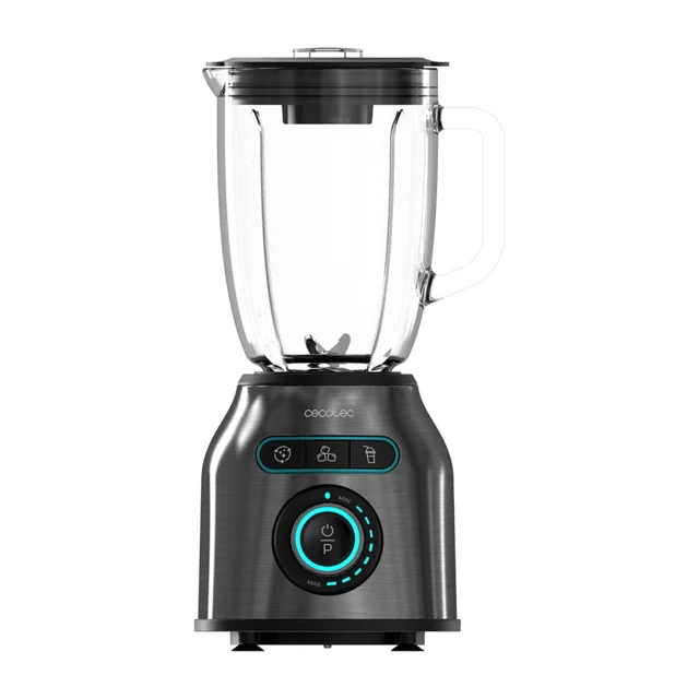 Cecotec - Standmixer Power Black Titanium 2200MAX Smooth, 2200 W maximale Leistung, 6 Klingen aus Edelstahl, Ice-Crush-Funktion, Turbo- und Smoothie-Funktion,