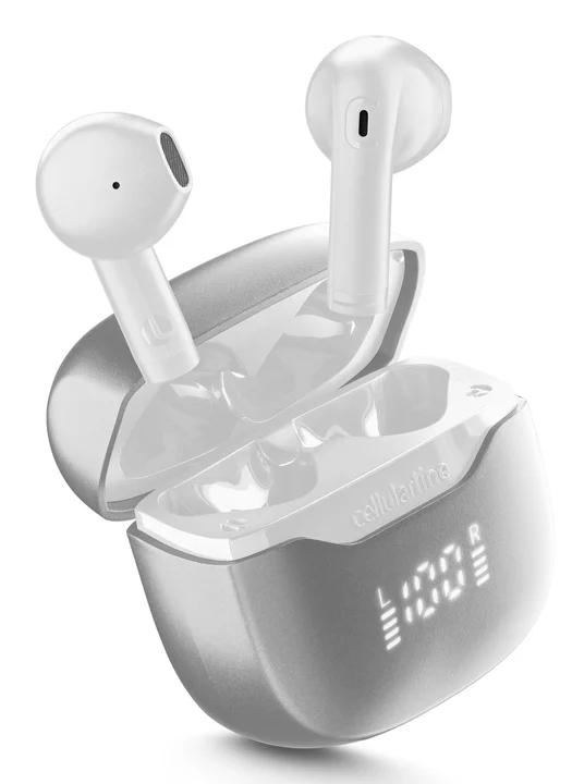 Cellularline Core Pro Bluetooth Headset Weiß mit LED-Anzeige und ENC