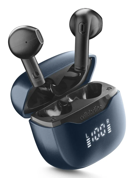 Cellularline Core Pro Schwarzes Bluetooth-Headset mit LED-Anzeige und Ladekoffer