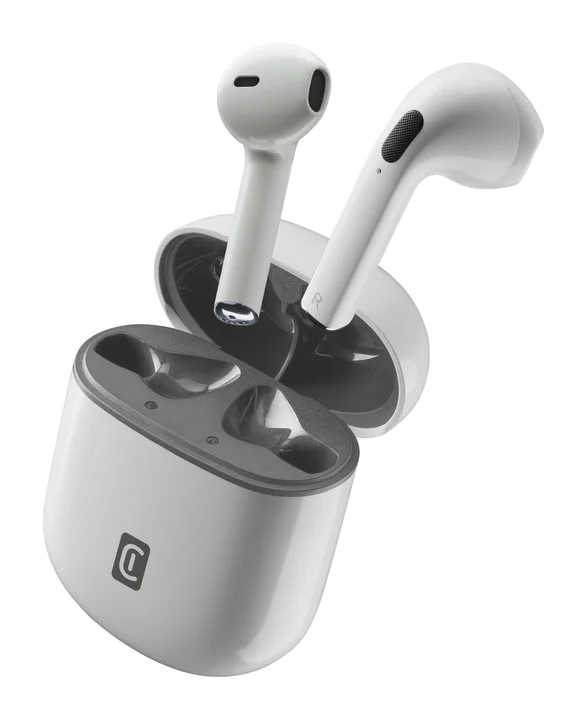 Cellularline Style Color - Bluetooth V5.3 TWS kabellose Kopfhörer mit Ladetasche (weiß)