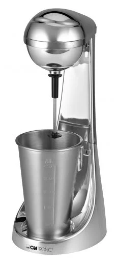 Clatronic - Barmixer u. Milchaufschäumer | Smoothie Maker | 650ml Edelstahlbehälter | praktischer Becherhalter | Mixer | 2 Geschwindigkeitsstufen | kraftvoller 65