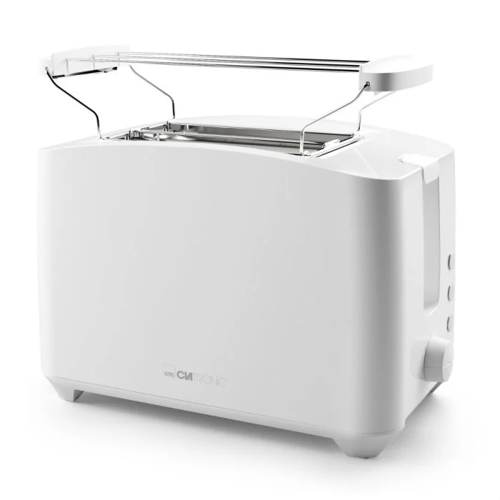 Clatronic - Toaster 2 Toastschlitze | mit Brötchenaufsatz | 2-Scheiben-Toaster mit Liftfunktion | Toster mit Auftau- und Aufwärm-Funktion | für Brötchen und Toast