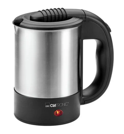 Clatronic - WKR 3624 Reise-Wasserkocher, Füllmenge bis zu 0.5 Liter, Ideal für die Reise, Camping und unterwegs, inkl. 2 Tassen à 170 ml, Transport / Reisebeutel