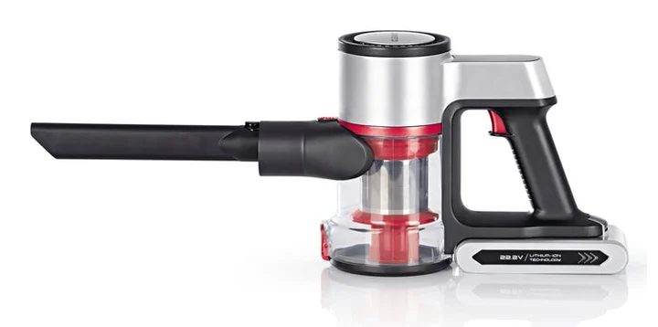 CLEANmaxx Akku-Zyklon-Staubsauger Digital-Display 22,2V anthrazit/silber/rot