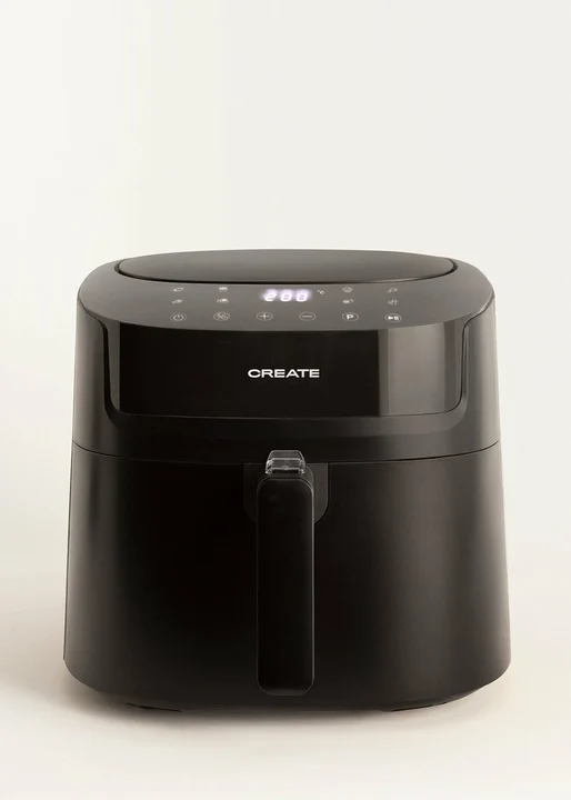 CREATE - FRYER AIR PRO LARGE/Heißluftfritteuse 6.2L Schwarz/Mit Timer, Monitor LCD, praktisch, einfache Bedienung, 360º-Luftzirkulationssystem, 1800W
