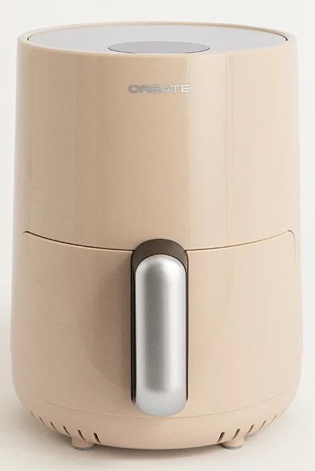 CREATE - FRYER AIR/Heißluftfritteuse 1.5L Sand/Antihaft-Korb, automatische Abschaltung, BPA-frei, programmierbar, 900W