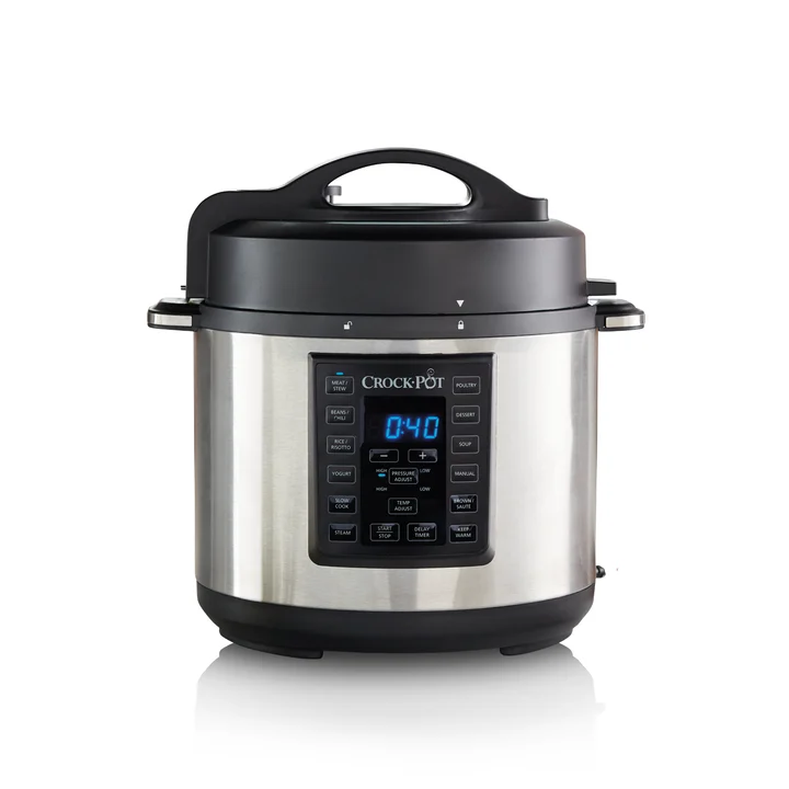 Crock-Pot - Crockpot Express Kocher | programmierbarer 12-in-1-Multikocher mit Schongarer sowie Dämpf- und Sauté-Funktion | 5,6 Liter (6–7 Personen) | Edelstahl