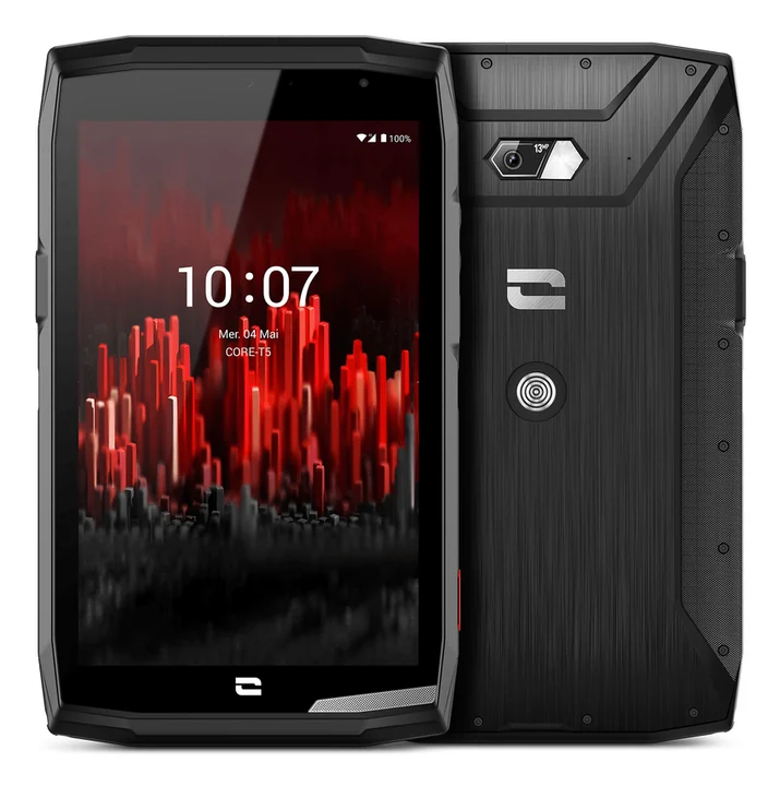 Crosscall - Core-T5 Unlocked Wifi/4G Plus Tablet/Smartphone (Bildschirm: 8 Zoll – 32 GB – Dual Nano-SIM – Android 11 – Wasserdicht), Schwarz