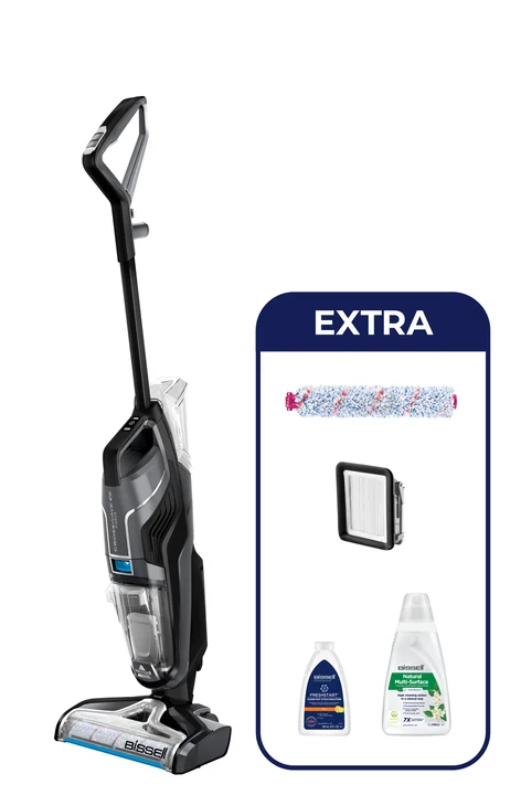CrossWave C6 Cordless Pro Floor Cleaner - 3 in 1 Staubsaugen, Moppen & Trocknen - beutellos - für Fliesen, Holzböden & Teppich - 3570N - schwarz/grau