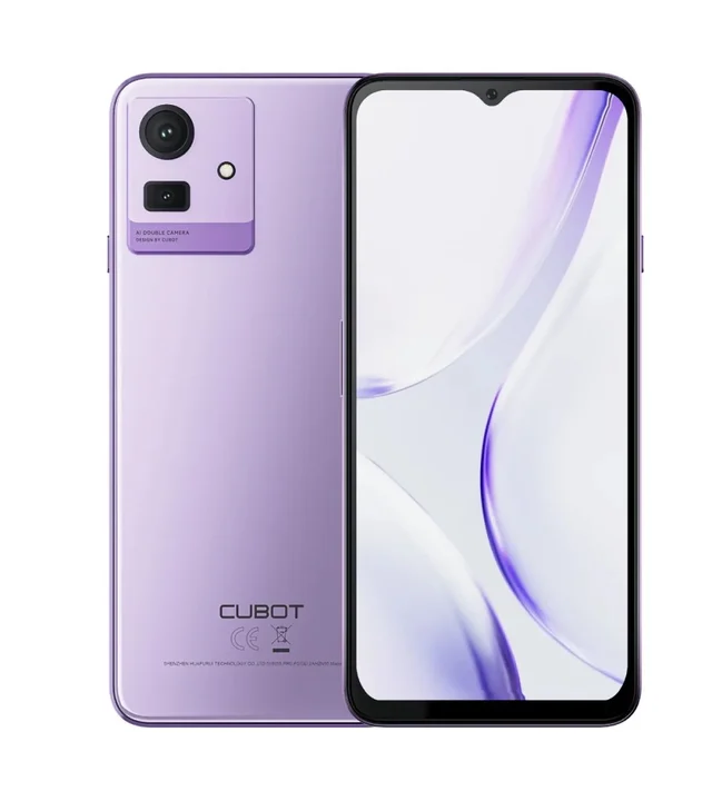 CUBOT NOTE 50 Handy Ohne Vertrag 16GB+256GB/1TB Android 13 Smartphone 6.56 Zoll HD+ 90Hz, 5200mAh Akku, Fingerabdruck, GPS, NFC, OTG Lila