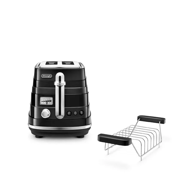 DeLonghi CTA2103.BK Avvolta Toaster 900 Watt Auftaufunktion 2-Schlitz-Toaster