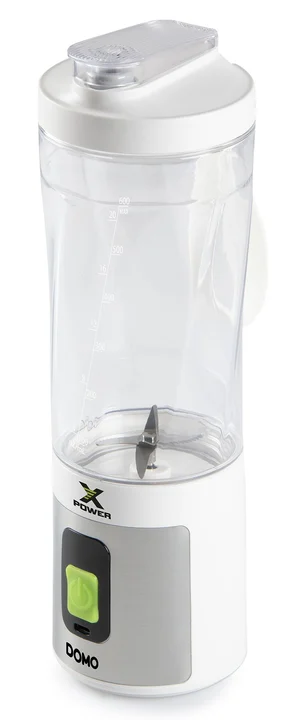 Domo - DO752BL Portable Blender - Powerful Mini Stand Mixer mit Tritan-Flasche - 120W - USB-C Aufladbar - 600 ml - Silber/Weiß