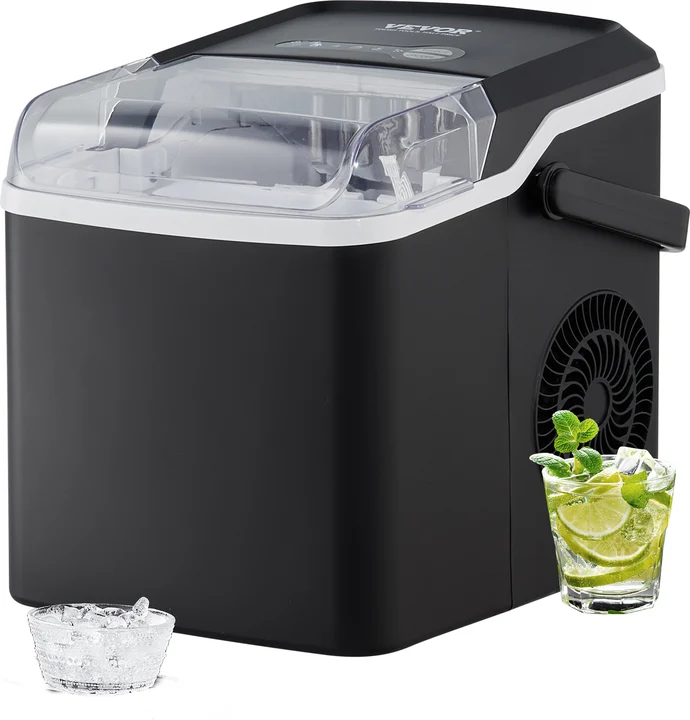 Edelstahl 11,8 kg / 24 Std. Ice Maker Zubereitung in 7 Min, 0,6 kg Eisspeicherkapazität Selbstreinigungsfunktion Würfeleismaschine Eiswürfelmaschinen