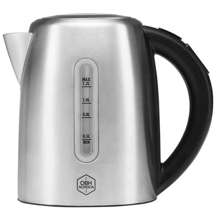 Elkedel OBH Color Glow 1.2 ltr Rustfri stål,1 stk, Wasserkocher, Schwarz