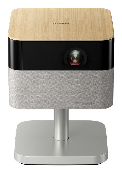 Epson - Lifestudio Flex EF-72 Eiche, tragbarer Smart-Projektor, Sound by Bose, Google TV, 4k Pro-UHD, Verstellbarer Stand, Verwendung im Innen- und