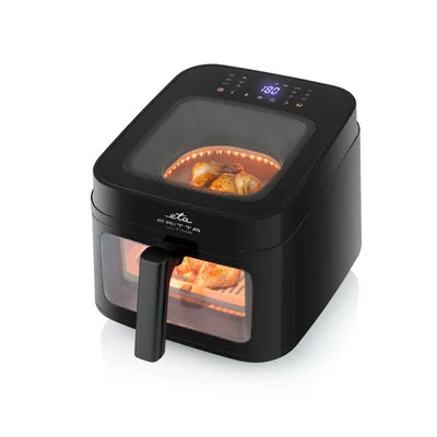 Eta - Heißluftfritteuse Fritta Ultima I 6,5 l I 1 700 W I LED-Touchscreen I 12 Programme I Infrarot-Heizelement I Sichtfenster vorn & oben I Timer I Schwarz