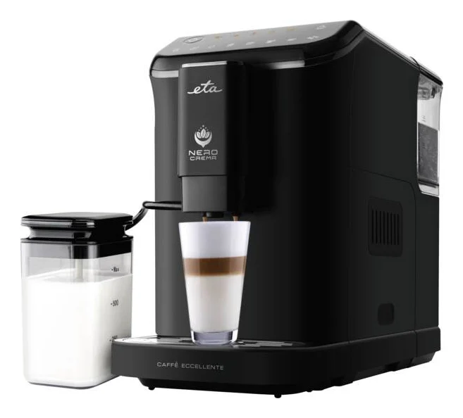 Eta - Kaffeevollautomat I Nero I 20 Bar I Latte Macchiato & Cappuccino auf Knopfdruck I 1.5l Wassertank I Slim Design I Kaffeeautomat