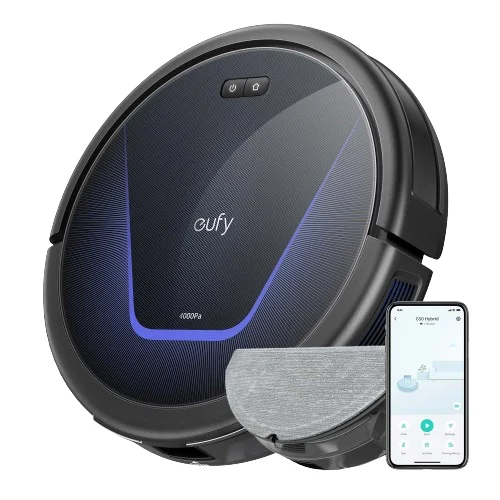 eufy by Anker - G50 Hybrid Saugroboter mit Wischfunktion & 4.000Pa Starker Saugkraft, Dynamische Navigation, Pro-Entwirrkamm, Wischpad für Leichte