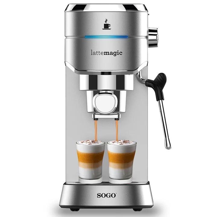 EXPRESS COFEEMAKER RETRO IRONMAN-15BARS-1450W, Siebträgermaschine, Silber
