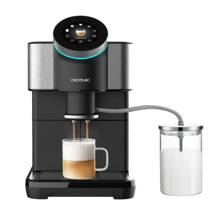 ffeemaschine. 1450W, 19 Bars, TFT Display, Thermoblock System, automatische Reinigung, Tank de 290g de Kaffeebohne, 1,5L de Wasser und 600ml de Milch