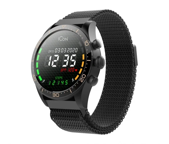 Forever Icon IP68 wasserdichte Smartwatch, Aktivitätstracker – Schwarz