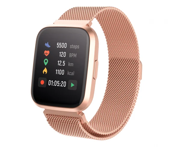 Forever Smartwatch ForeVigo 2 SW-310 mit 2 Armbänder Wasserdicht rose gold