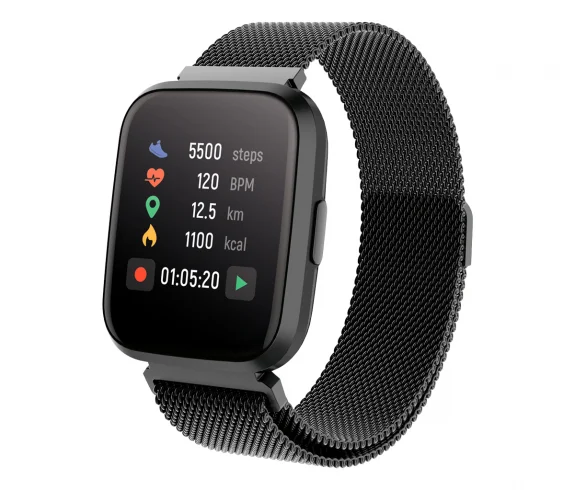 Forever Smartwatch ForeVigo 2 SW-310 mit 2 Armbänder Wasserdicht Schwarz